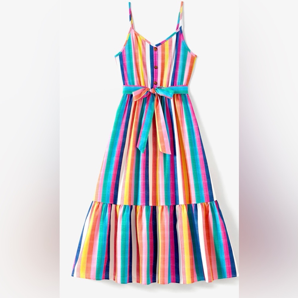 Colorful Striped Woman  Dress